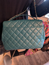 CHANEL GREEN/TEAL BUSINESS AFFINITY FLAP MEDIUM, MINT