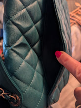 CHANEL GREEN/TEAL BUSINESS AFFINITY FLAP MEDIUM, MINT