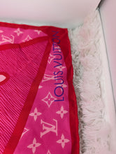 LOUIS VUITTON PINK SILK SQUARE SCARF