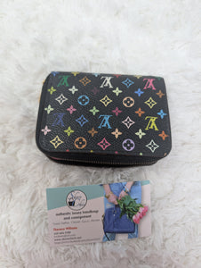 LOUIS VUITTON BLACK MULTICOLOR ZIPPY COMPACT WALLET