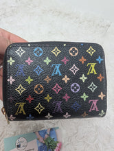 LOUIS VUITTON BLACK MULTICOLOR ZIPPY COMPACT WALLET