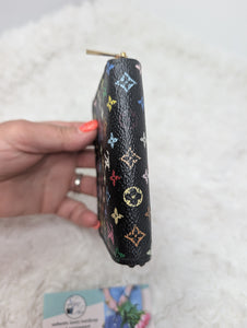 LOUIS VUITTON BLACK MULTICOLOR ZIPPY COMPACT WALLET
