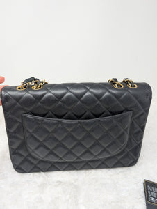 CHANEL BLACK CAVIAR SINGLE FLAP JUMBO