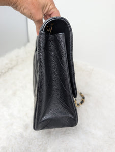 CHANEL BLACK CAVIAR SINGLE FLAP JUMBO