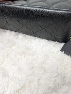 CHANEL BLACK CAVIAR SINGLE FLAP JUMBO