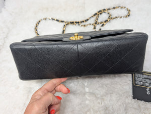 CHANEL BLACK CAVIAR SINGLE FLAP JUMBO
