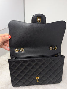 CHANEL BLACK CAVIAR SINGLE FLAP JUMBO