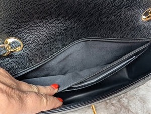 CHANEL BLACK CAVIAR SINGLE FLAP JUMBO