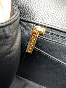 CHANEL BLACK CAVIAR SINGLE FLAP JUMBO