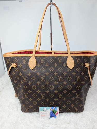 LOUIS VUITTON NEVERFULL MM, RED INTERIOR
