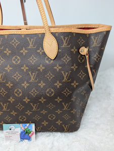 LOUIS VUITTON NEVERFULL MM, RED INTERIOR