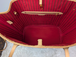LOUIS VUITTON NEVERFULL MM, RED INTERIOR