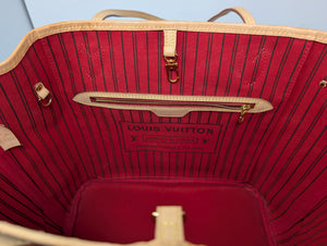 LOUIS VUITTON NEVERFULL MM, RED INTERIOR