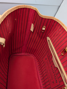 LOUIS VUITTON NEVERFULL MM, RED INTERIOR