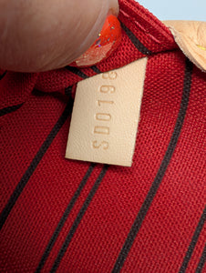 LOUIS VUITTON NEVERFULL MM, RED INTERIOR