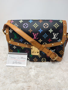 LOUIS VUITTON BLACK MULTICOLOR MURAKAMI SOLOGNE CROSSBODY