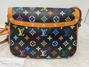 LOUIS VUITTON BLACK MULTICOLOR MURAKAMI SOLOGNE CROSSBODY