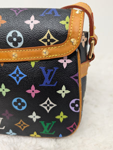 LOUIS VUITTON BLACK MULTICOLOR MURAKAMI SOLOGNE CROSSBODY