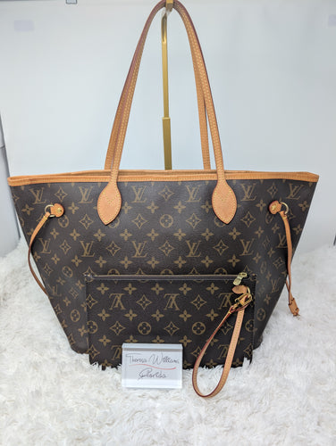 LOUIS VUITTON MONOGRAM NEVERFULL MM AND POUCH