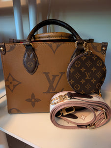 LOUIS VUITTON REVERSE ONTHEGO PM with adjustable strap
