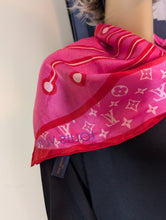 LOUIS VUITTON PINK SILK SQUARE SCARF