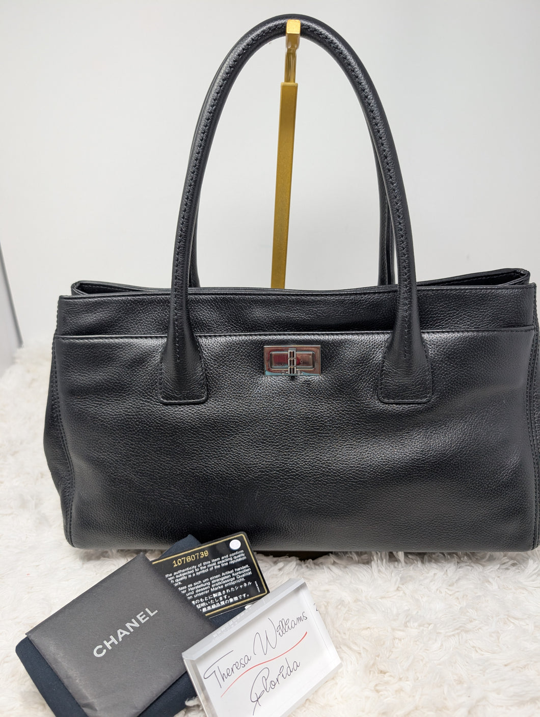 CHANEL BLACK CAVIAR REISSUE SATCHEL TOTE