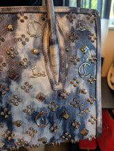 CHRISTIAN LOUBOUTIN MEDIUM BLUE SILVER PALOMA TOTE