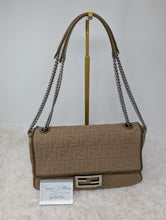 FENDI BAGUETTE MEDIUM, BEIGE "TECHNICAL" FABRIC, SLV HDW