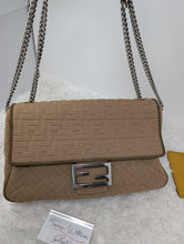 FENDI BAGUETTE MEDIUM, BEIGE "TECHNICAL" FABRIC, SLV HDW