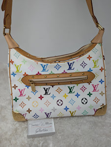 LOUIS VUITTON WHITE MULTICOLOR MURAKAMI BOULOGNE