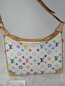 LOUIS VUITTON WHITE MULTICOLOR MURAKAMI BOULOGNE
