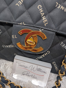 CHANEL QUILTED LOGO JUMBO XL VINTAGE FLAP, SUPER RARE