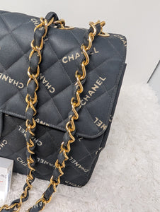 CHANEL QUILTED LOGO JUMBO XL VINTAGE FLAP, SUPER RARE