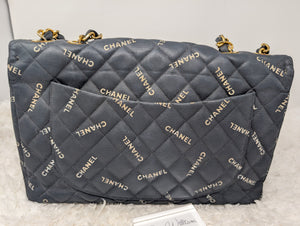 CHANEL QUILTED LOGO JUMBO XL VINTAGE FLAP, SUPER RARE