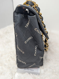 CHANEL QUILTED LOGO JUMBO XL VINTAGE FLAP, SUPER RARE