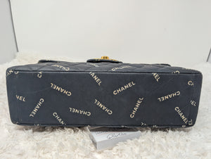 CHANEL QUILTED LOGO JUMBO XL VINTAGE FLAP, SUPER RARE