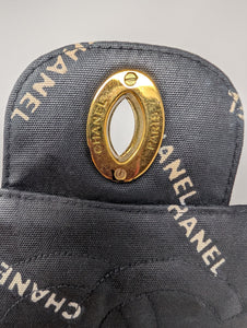 CHANEL QUILTED LOGO JUMBO XL VINTAGE FLAP, SUPER RARE