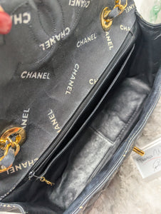 CHANEL QUILTED LOGO JUMBO XL VINTAGE FLAP, SUPER RARE
