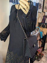 CHANEL BLACK JERSEY FLAP, EXCELLENT