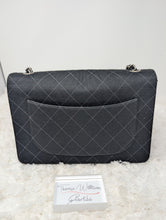 CHANEL BLACK JERSEY FLAP, EXCELLENT