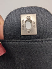 CHANEL BLACK JERSEY FLAP, EXCELLENT