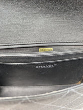 CHANEL BLACK JERSEY FLAP, EXCELLENT