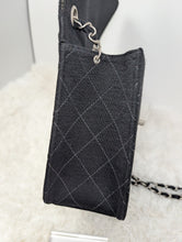 CHANEL BLACK JERSEY FLAP, EXCELLENT