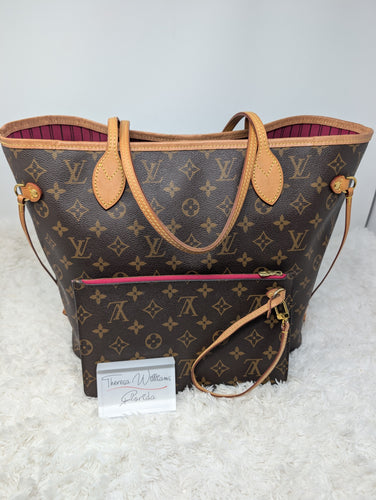 LOUIS VUITTON MONOGRAM NEVERFULL MM, WITH POUCH