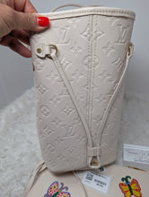 LOUIS VUITTON KUSAMA COLLECTION IVORY NEVERFULL MM WITH POUCH