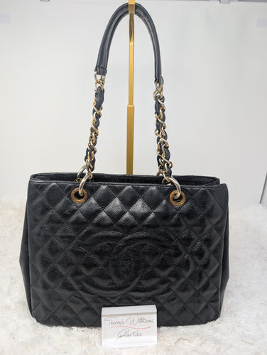 CHANEL BLACK CAVIAR GRAND SHOPPING TOTE