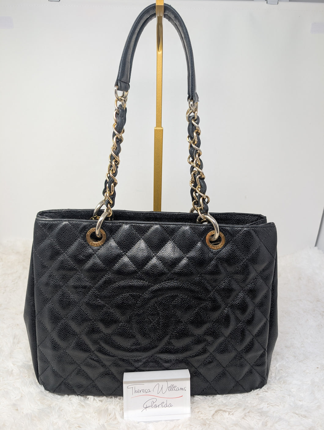 CHANEL BLACK CAVIAR GRAND SHOPPING TOTE