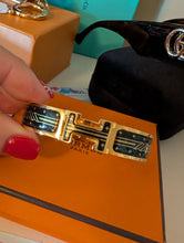 HERMES CLIC BLACK/GOLD BRACELET, SIZE SMALL