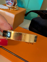 HERMES CLIC BLACK/GOLD BRACELET, SIZE SMALL