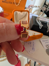 Hermès Olympe ring in a beige calfskin leather with rose gold plated hardware, size 6, box